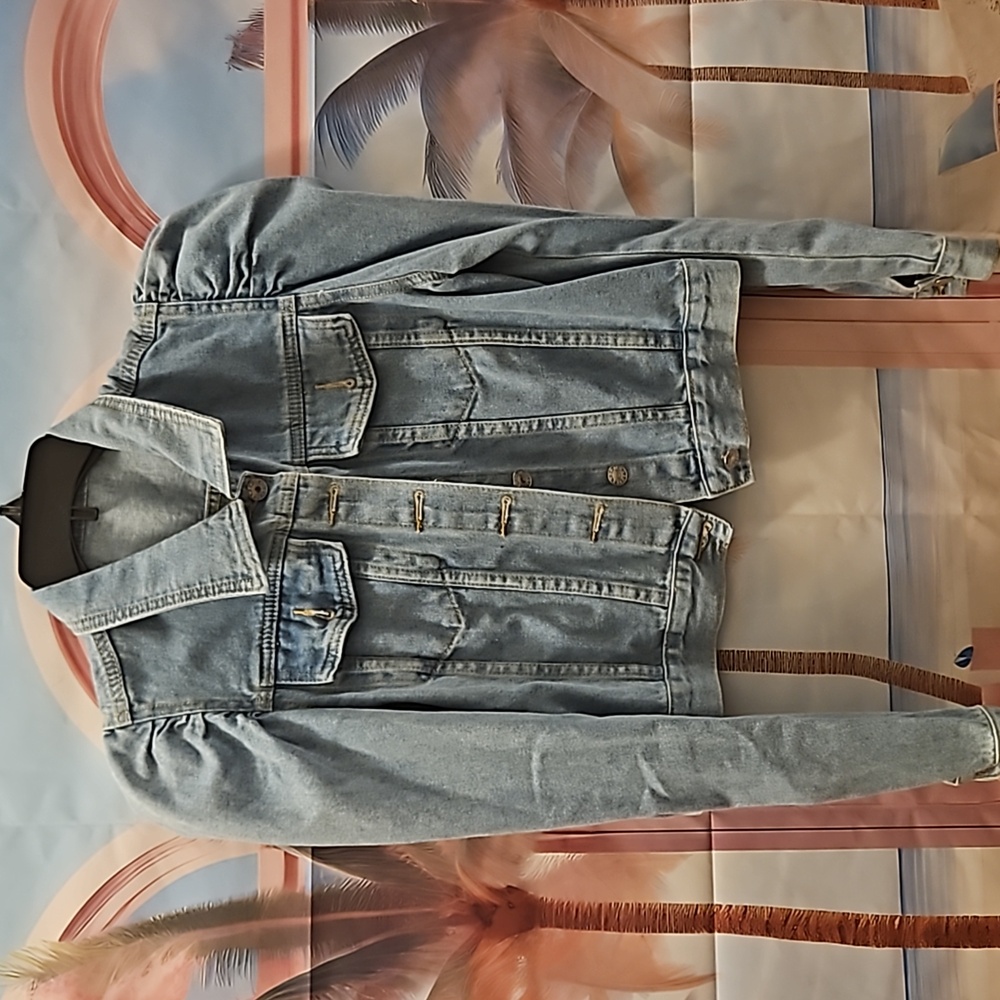 Puffy Shoulder Jean Jacket